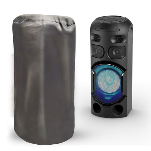 Autofact Premium Dust Cover for Party Speakers upto Dimesnions 36-inch Height & 16-inch Diameter , Ideal for Sony MHC V73D, JBL, Boat & More - Keep Your Audio Gear Clean and Dust-Free (Grey) - Image 1