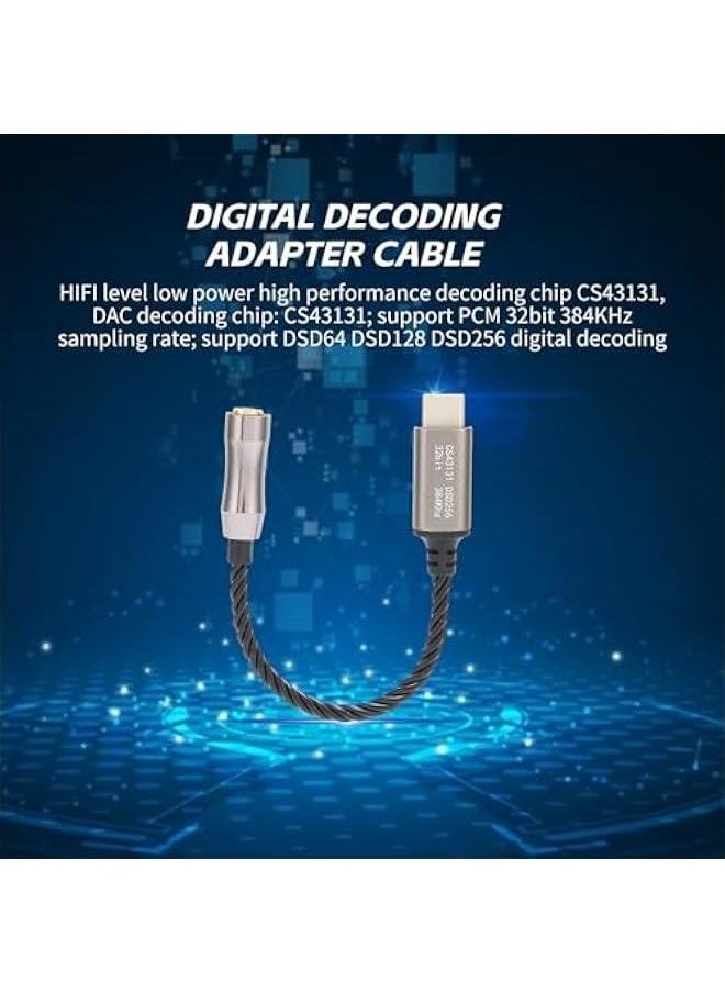 Generic Type C to 3.5mm Headphone Amplifier Adapter, Cs43131 High Performance Chip, Can Be Connected to Your for Android Phone Via USB‑c. Connect Your Pc, Laptop Directly or Via a USB Adapter(Black)  - Image 3