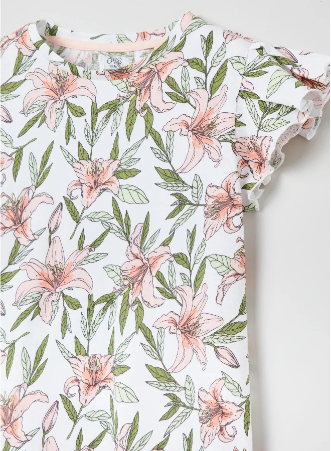 Ovs T-shirt with flounced sleeves