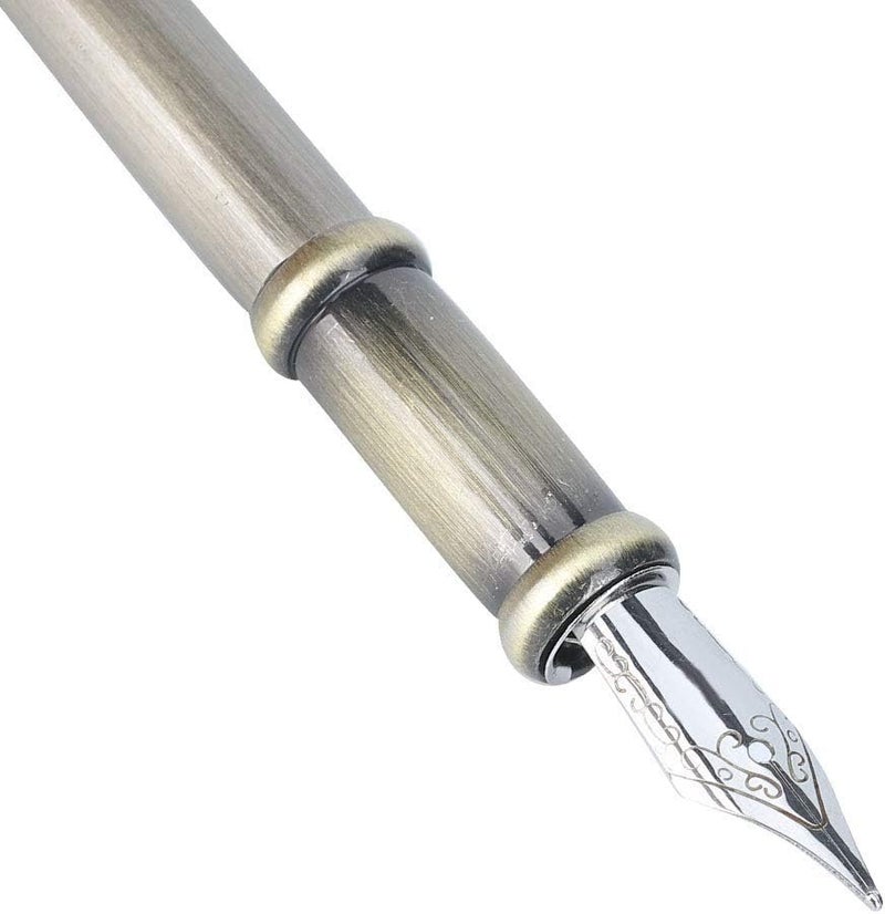 Vintage Fountain Pen, Quill Dip Pen with Stainless Steel Nib, Elegant Calligraphy Writing Tool for Home Decor, Includes Gift Box and Pen Tips (Red) - Image 3