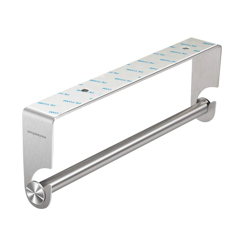 simpletome Kitchen Paper Towels Holder Under Cabinet Adhesive or Drilling Installation Brushed SUS304 Stainless Steel (Silver) - Image 1