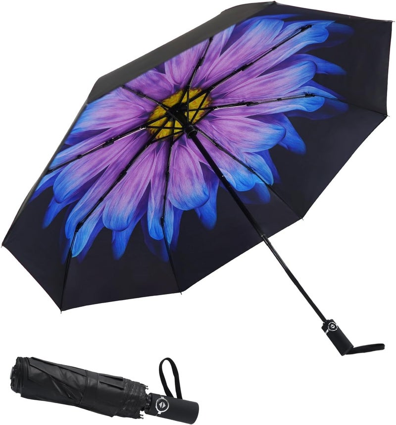 SY COMPACT Travel Umbrella - Windproof Automatic Compact Umbrella, Lightweight Waterproof Design for Backpack, Car & Purse - Image 1