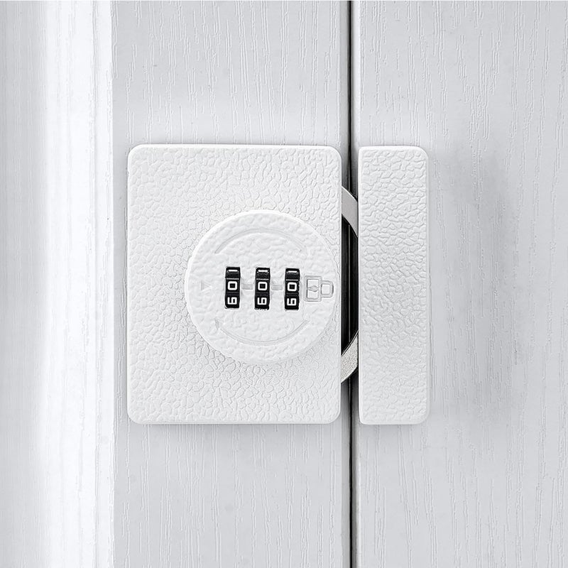 INIRET White Cabinet Lock,3 Digit Password Keyless,Anti Pry Mechanical Password Lock,Protect Privacy,for Drawer,Cabinets,Locker, Closet,Windows,Sliding Door,Bathroom,and Garden - Image 1
