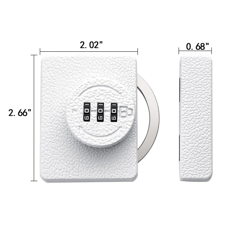 INIRET White Cabinet Lock,3 Digit Password Keyless,Anti Pry Mechanical Password Lock,Protect Privacy,for Drawer,Cabinets,Locker, Closet,Windows,Sliding Door,Bathroom,and Garden - Image 2