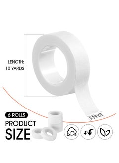 Oasisgalore 6 Rolls 0.5" x 10 Yards White Breathable Nose Tape, Self-Adhesive Gauze for Wounds, Swelling, Sports  - Image 2