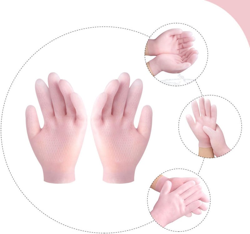 Moisturizing Gloves for Dry Hands Breathable Elastic Anti-Cracking Hand Covers Universal Size Reusable Hydrating Gloves for Cold Weather Skin Care and Rough Callus Softening - Image 3