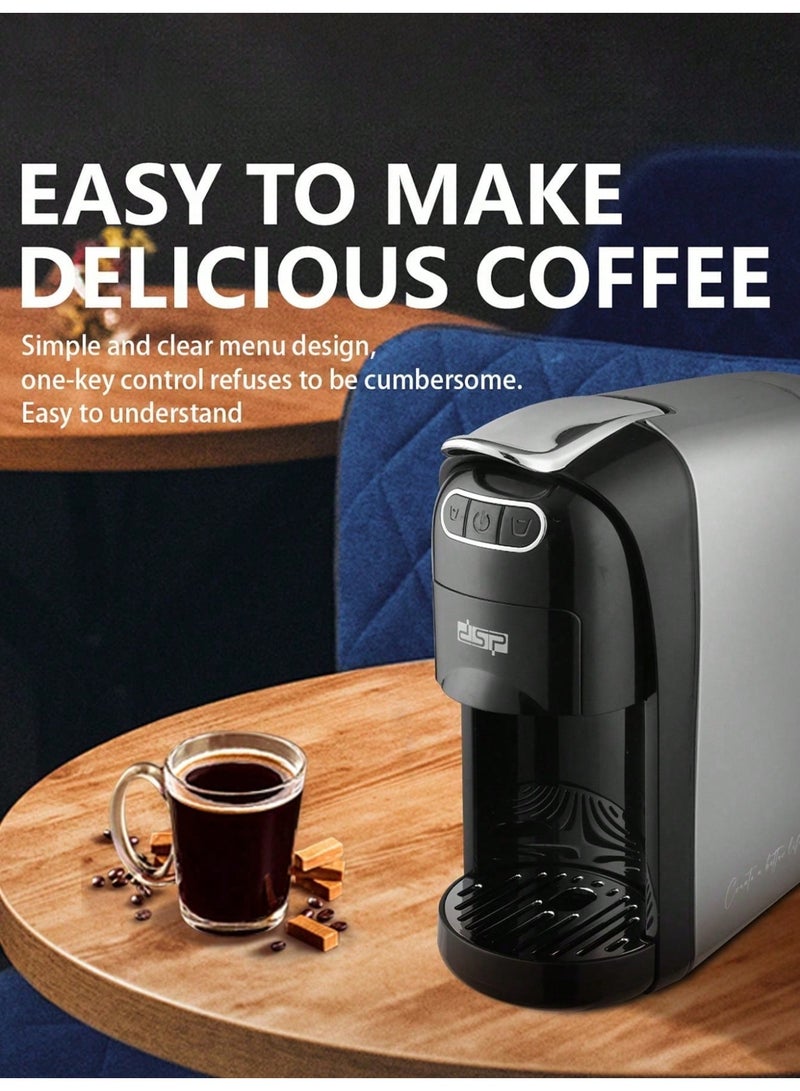 دي اس بي ماكينة قهوة كبسولة DSP 1400 وات ماكينة قهوة إيطالية صغيرة متعددة الوظائف بسعة 0.7 لتر ماكينة قهوة للمنزل والمكتب والنزل - Image 3