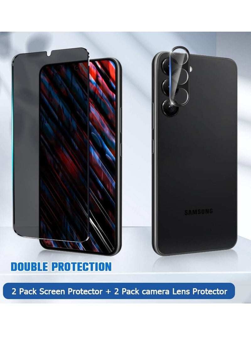 SYOSI Glass Screen Protector for Galaxy S23 and Camera Lens Film, 9H Hardness Full Coverage Anti-Fingerprints Support Fingerprint Unlocking for Samsung Galaxy S23  - Image 2