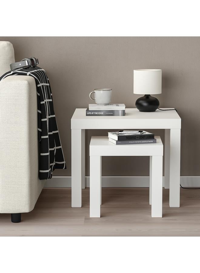 erorex Nest Of Tables, Set Of 2, White - Image 3