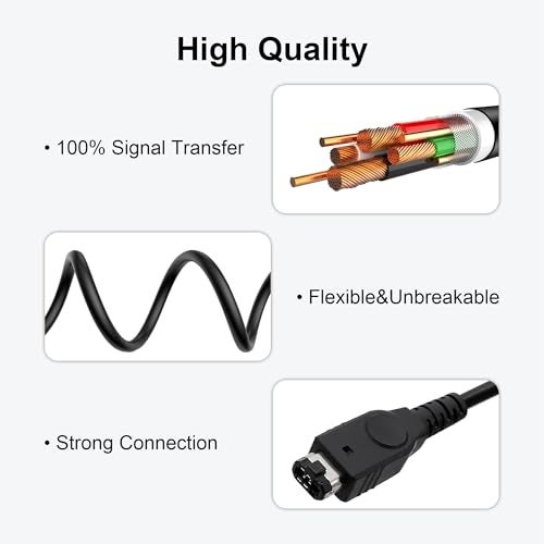 CSTESVN GBA SP Link Cable, 2 Player Game Link Cable Compatible with Nintendo Gameboy Advance SP/Gameboy Advance, 3.9Ft Black - Image 4