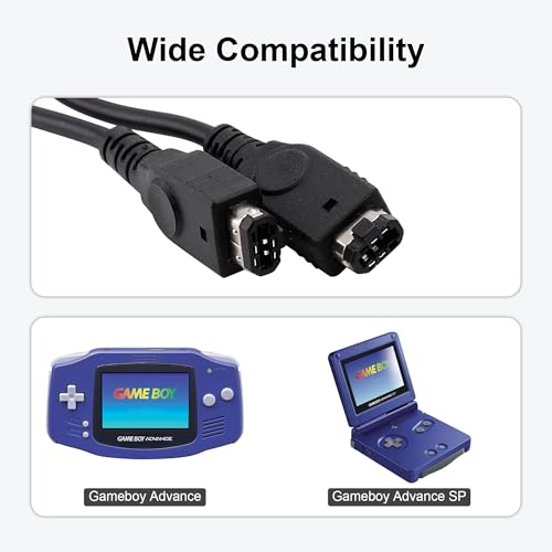 CSTESVN GBA SP Link Cable, 2 Player Game Link Cable Compatible with Nintendo Gameboy Advance SP/Gameboy Advance, 3.9Ft Black - Image 2