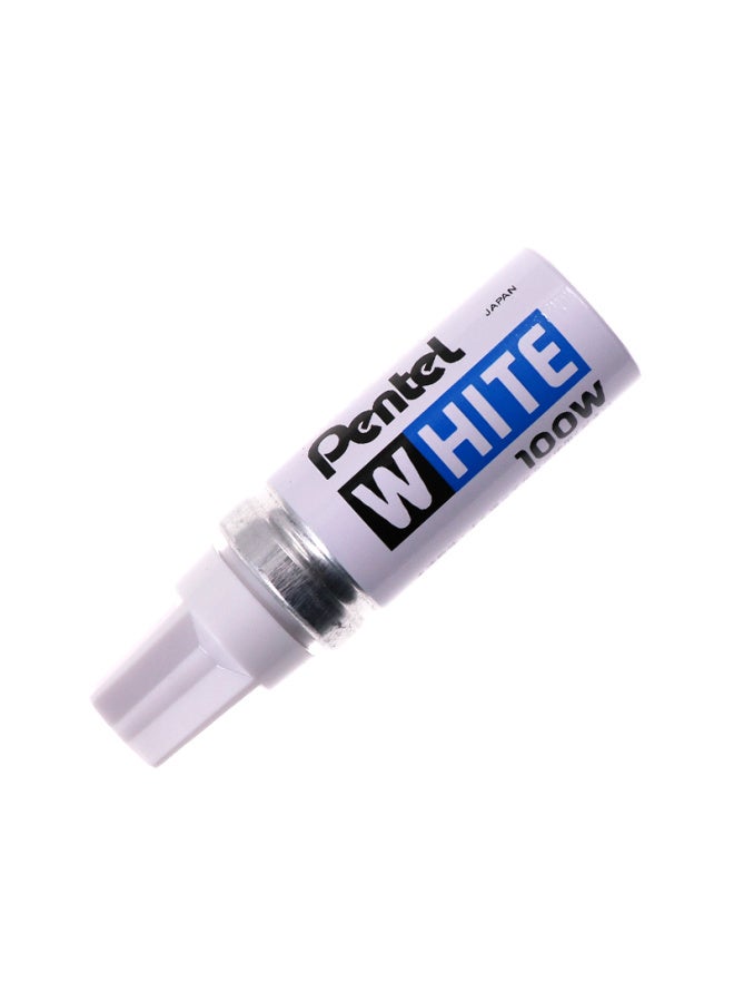 Pentel قلم طلاء بنتل 6.5 مم طرف سميك قلم طباشيري لتصحيح السيارات وإصلاح الخدوش، قلم دائري قائم على الزيت X100-W أبيض - Image 2