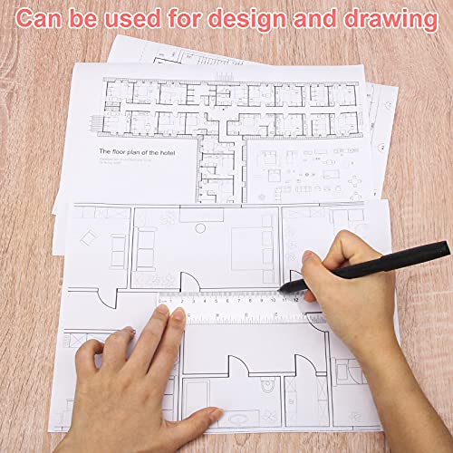 Pletpet 2 Pack 6 inch Clear Plastic Ruler Straight Shatterproof Transparent Rulers for Office Supply (Clear) - Image 5