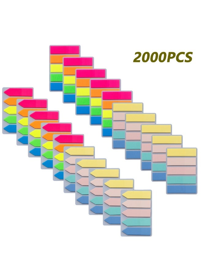 2000pcs علامات الصفحة علامات التبويب اللاصقة المشرقة, Morandi & Macaron مؤشر علامات التبويب, السهم والمستقيم على شكل أبرز علامات الصفحة اللاصقة, فلورسنت مؤشر علامات التبويب ملصقات لأجهزة الكمبيوتر المحمولة والكتب والوثائق,ملونة قابل للكتابة والقابلة لإعادة الموقع علامات التبويب شريط مؤشر علامات التبويب,علامات التبويب الصفحة - Image 1
