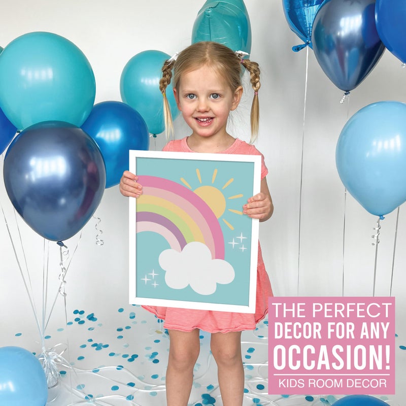 Hadley Designs 6 Colorful Girls Room Wall Art - Mermaid Girls Room Decor for Bedroom, Aesthetic Nursery or Teen Bedroom Art, Unframed Cute Rainbow & Unicorn Posters for Kids' Space, Made in USA - Image 5