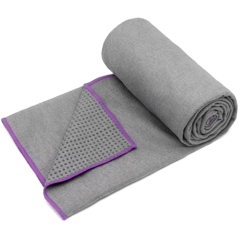 Eunzel 2 Pack Hot Yoga Towel with Grip Dot, Non Slip Yoga Mat Towe Sweat Absorbent Towel for Hot Yoga,Bikram, Pilates and Fitness 72" x 24", Grey - Image 3