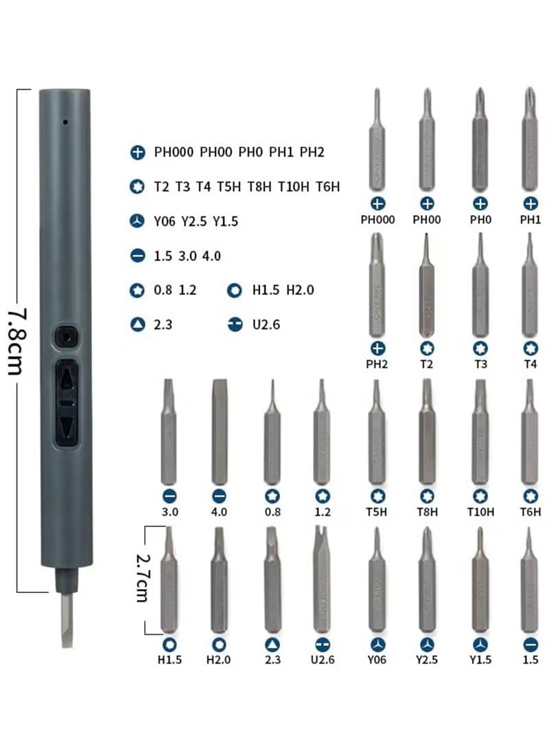 Beauenty Precision Electric Screwdriver Set 28 IN 1 Mini Electric Screwdriver Set Rechargeable Portable Power Screwdriver Repair Tool Kit With LED Lights For Watches Phone iPad Laptop Glasses Removal - Image 4