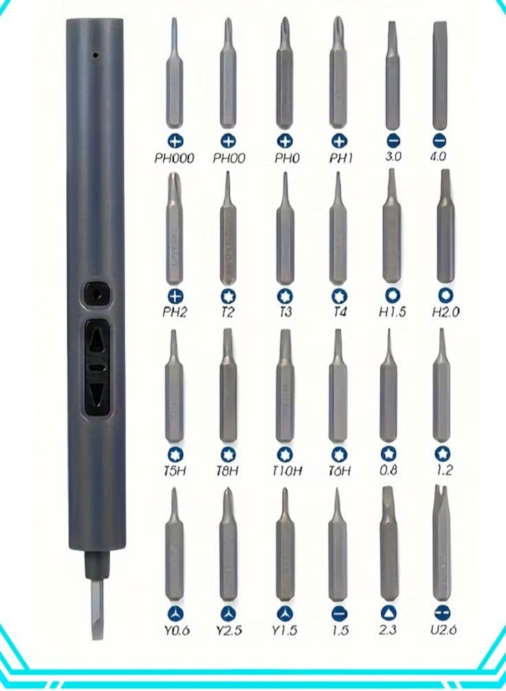 Beauenty Precision Electric Screwdriver Set 28 IN 1 Mini Electric Screwdriver Set Rechargeable Portable Power Screwdriver Repair Tool Kit With LED Lights For Watches Phone iPad Laptop Glasses Removal - Image 1