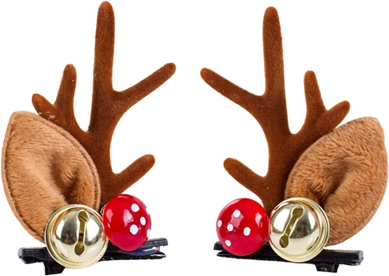 ZEYER Christmas Hair Clips Antlers Hairpins with Bell Cute Hair Accessories for Women Girls New Year Hair Decoration 2PCS