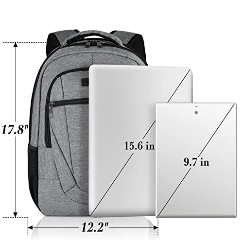 BIKROD Travel Laptop Backpack for Men and Women, Backpacks for School Teen Boys, Business Anti Theft Slim Durable Back Pack with USB Charging Port, Adult Computer Bag Gift 15.6 IN Laptop, Grey - Image 5