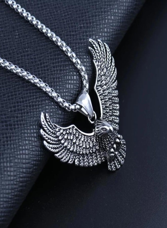 Untouched Fashionable Trandy Titanium Steel And Stainless Steel Necklace Men and Woman Personality street Hip-Hop Eagle pendant With Chain - Image 2