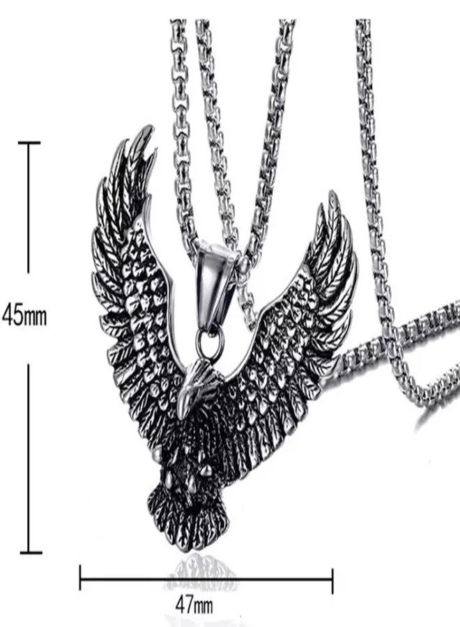 Untouched Fashionable Trandy Titanium Steel And Stainless Steel Necklace Men and Woman Personality street Hip-Hop Eagle pendant With Chain - Image 4