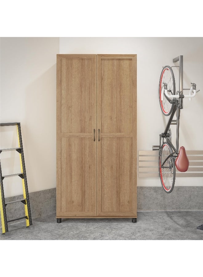 SystemBuild Evolution Lory 2-Door Framed Utility Cabinet Natural 74.31 x 35.68 x 15.38 Inch 2629348COM  - Image 3