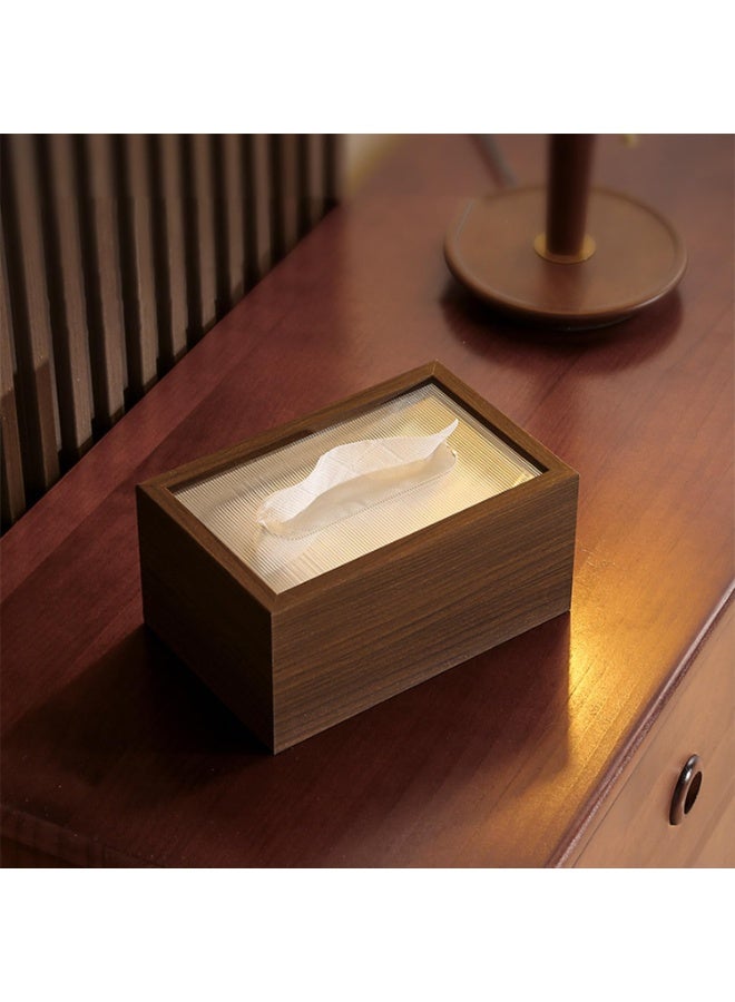 Tissue Box Holder, Napkin Box, Home Living Room Table Walnut Tissue Box for Living Room, Bedroom, Office, Car - Image 2
