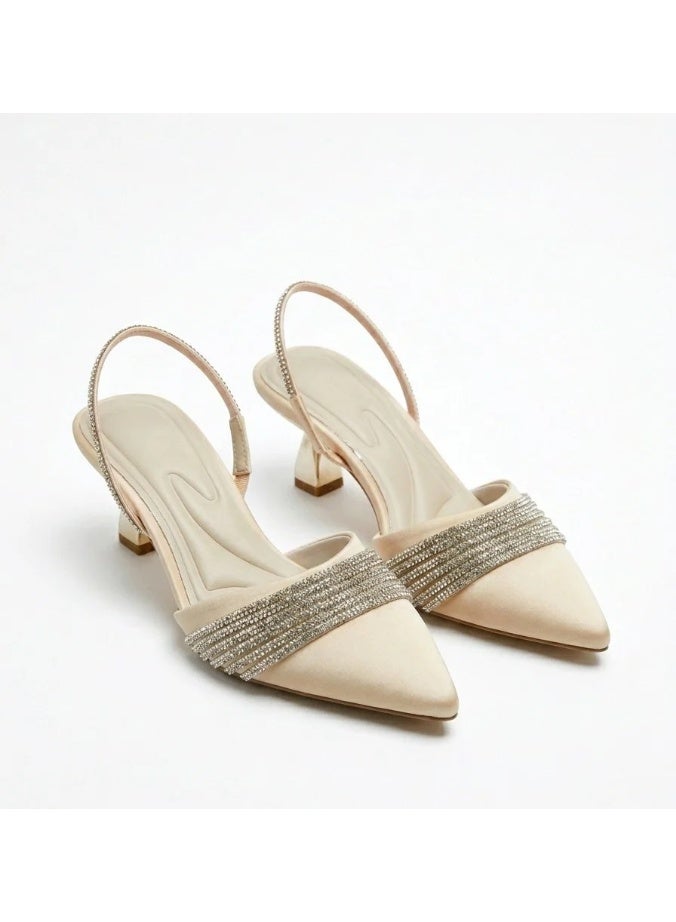 Vbranda Elegant satin heels with a pointed toe designC-84 - Image 2