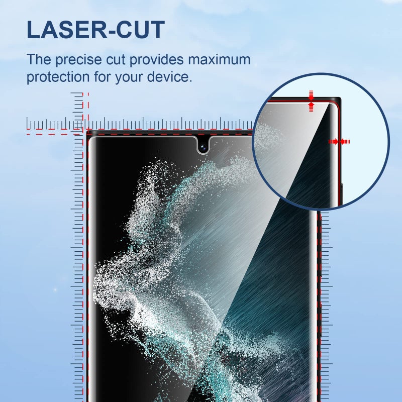 LK 3 Pack for Samsung Galaxy S22 Ultra Screen Protector [Not Glass] [Support Fingerprint Unlock] Bubble Free, with Easy Installation Tool, 3D Curved Max Coverage for S22 Ultra 6.8-inch - Image 3