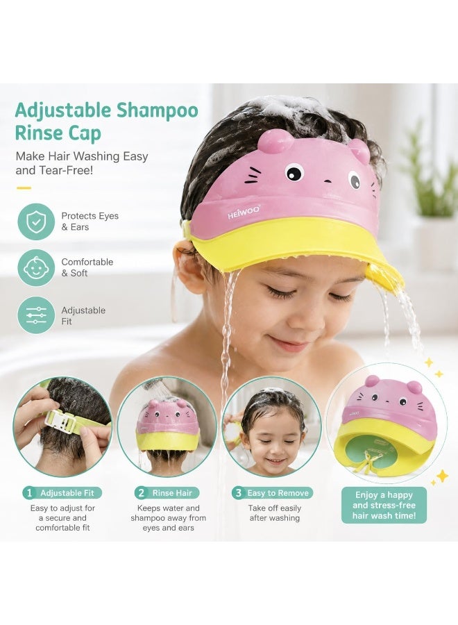Adjustable baby shower cap, made of silicone, waterproof, suitable for toddlers and babies, soft and adjustable, protects from water, soap, eyes, ears and face. - Image 2