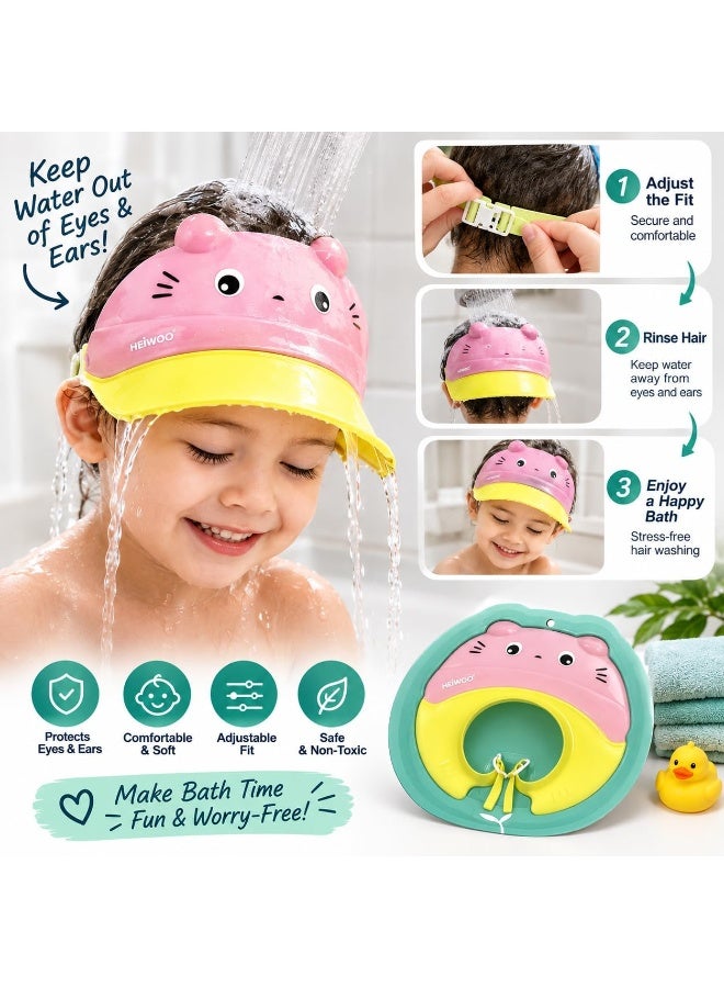 Adjustable baby shower cap, made of silicone, waterproof, suitable for toddlers and babies, soft and adjustable, protects from water, soap, eyes, ears and face. - Image 3