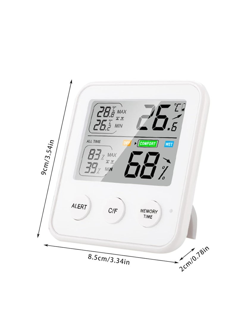 SYOSI Digital Hygrometer Indoor Thermometer, Room Humidity Gauge, Accurate Desktop Digital Thermometer with Temperature, Humidity, and Clock, with Real Time Monitoring and Memory Function  - Image 5