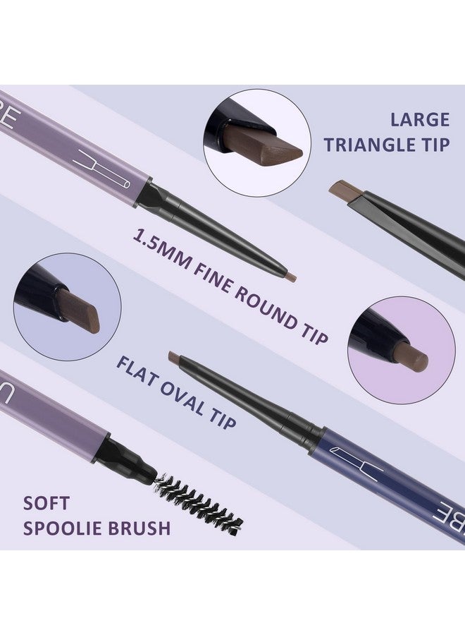 يوكانبي أقلام حواجب UCANBE، 3 قطع للنساء، تتضمن قلم حواجب، 3 أنواع من الأطراف - تُشكل، تُحدد، تُملأ، ثنائية الجوانب، مكياج حواجب يدوم طويلًا، بني - Image 2