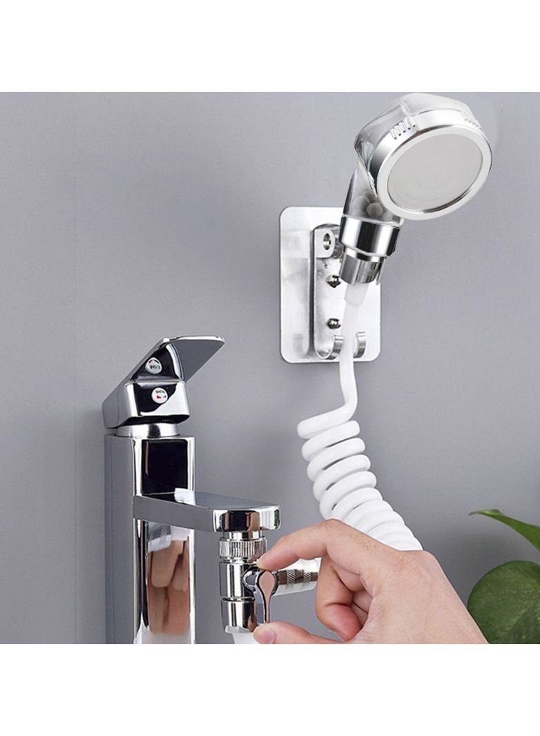 بروماس صنبور حوض المغسلة دش خارجي مجموعة مفتاح تحكم مزدوج حوض غسيل الحمام خرطوم خرطوم البخاخ غسل الشعر دش محمول - Image 2