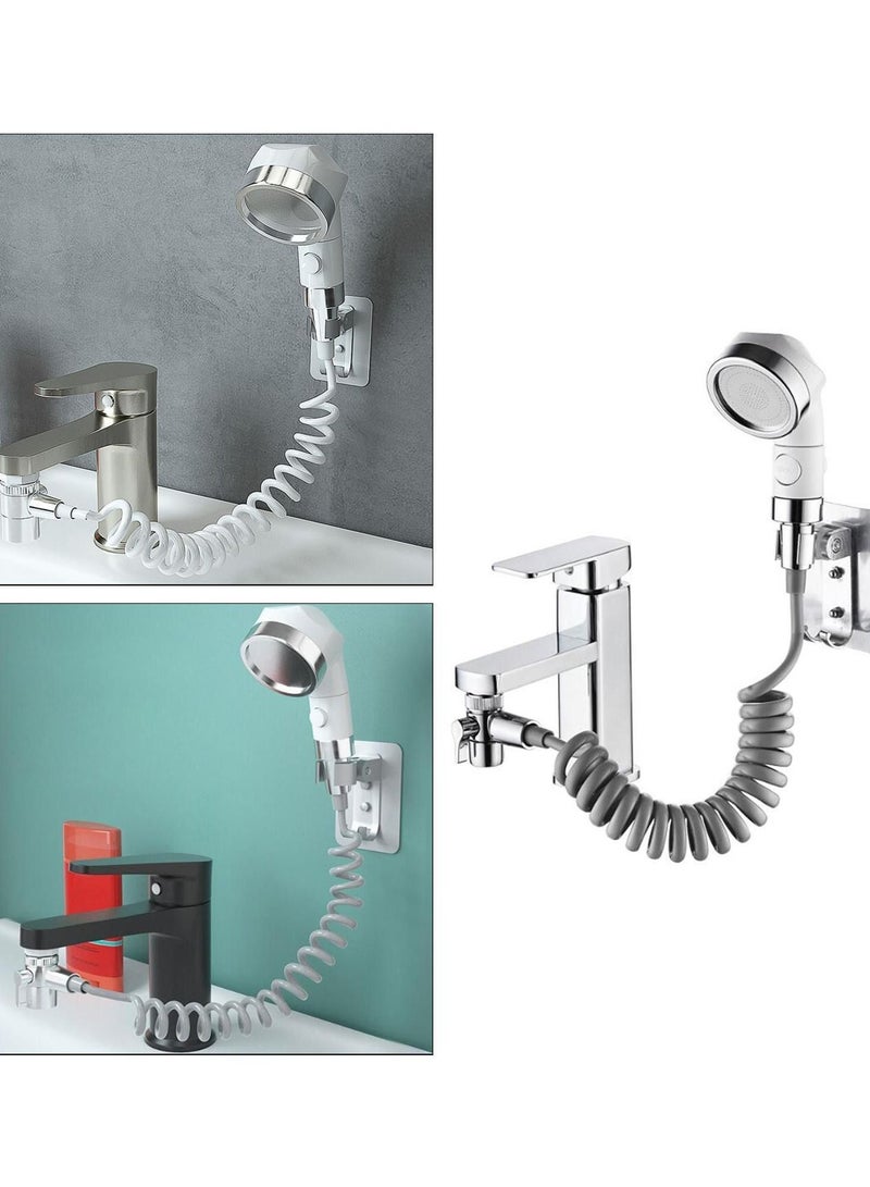 بروماس صنبور حوض المغسلة دش خارجي مجموعة مفتاح تحكم مزدوج حوض غسيل الحمام خرطوم خرطوم البخاخ غسل الشعر دش محمول - Image 4