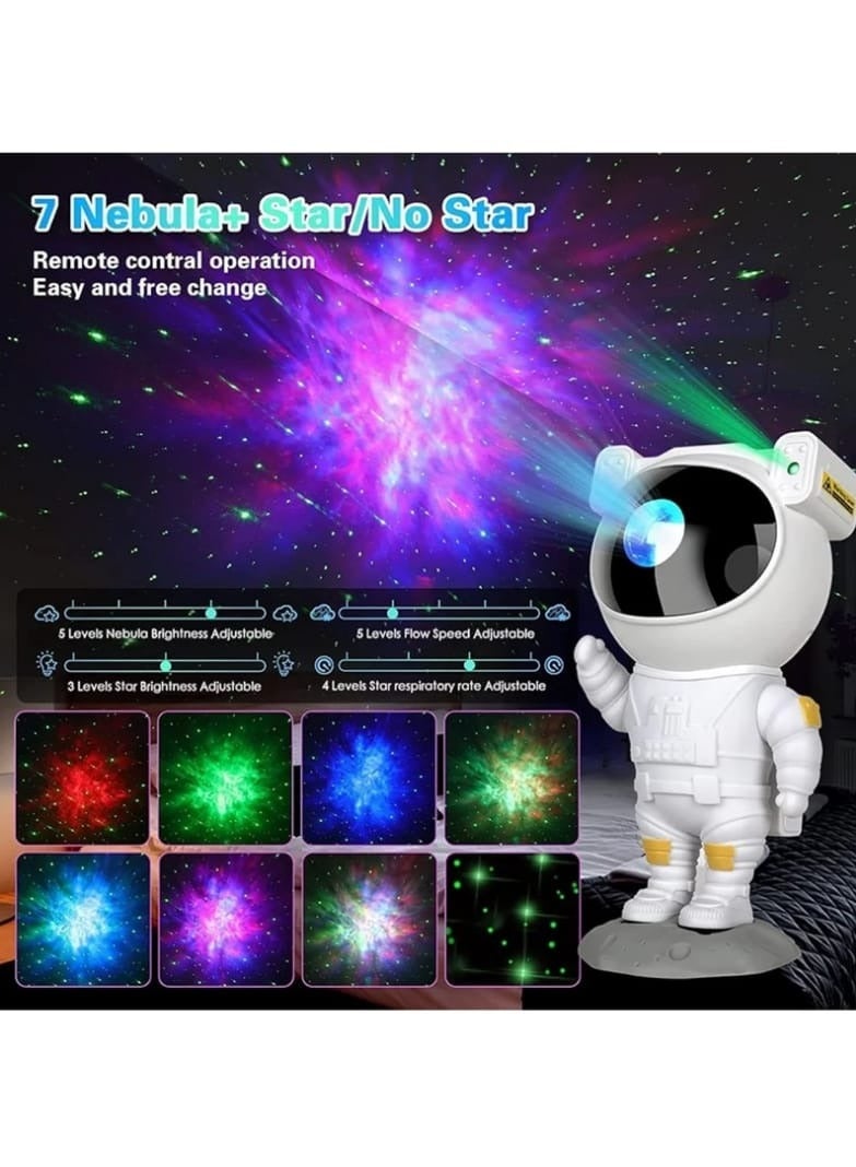 تقليدي جهاز عرض نجوم ومجرة LED – مصباح ليلي بتصميم Space Buddy مع سماعة بلوتوث، جهاز تحكم عن بُعد ومؤقت، بروجيكتور دوران 360° للسقف للأطفال والكبار (متعدد الألوان)  - Image 3