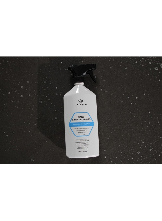 TriNova Granite Cleaner  Polish for Daily Use  Made in USA Enhances Shine StreakLess  for CounterTops Marble Stone Bathroom Tile Kitchen  Islands  18 fl oz - Image 5