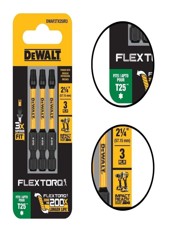 ديوالت مجموعة رؤوس مثقاب DW FLEXTORQ مقاس 2.25 بوصة لـ T25 - Image 3