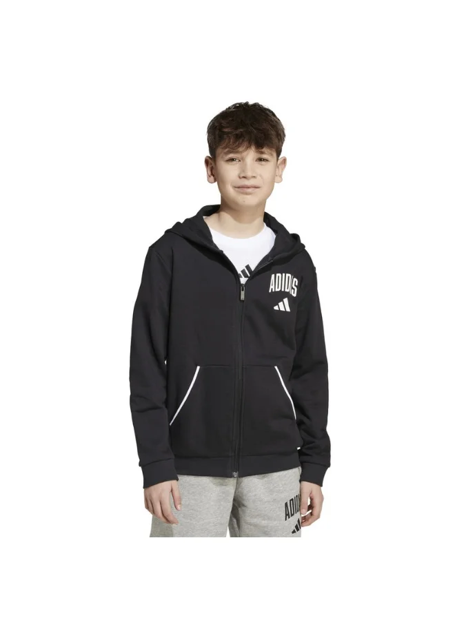 adidas Adidas J Clgt Ft Fz Black Hooded Track Top Track Tops For Kids