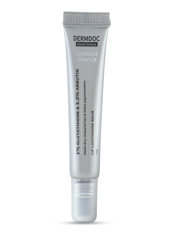 DERMDOC LipBright Treatment with 1% Glutathione + 2.5% Arbutin Lip Balm, 10 gm | Brightens Lip | Reduces Pigmentation | For Dry & Chapped Lips | Lightweight | Non - sticky - Image 1