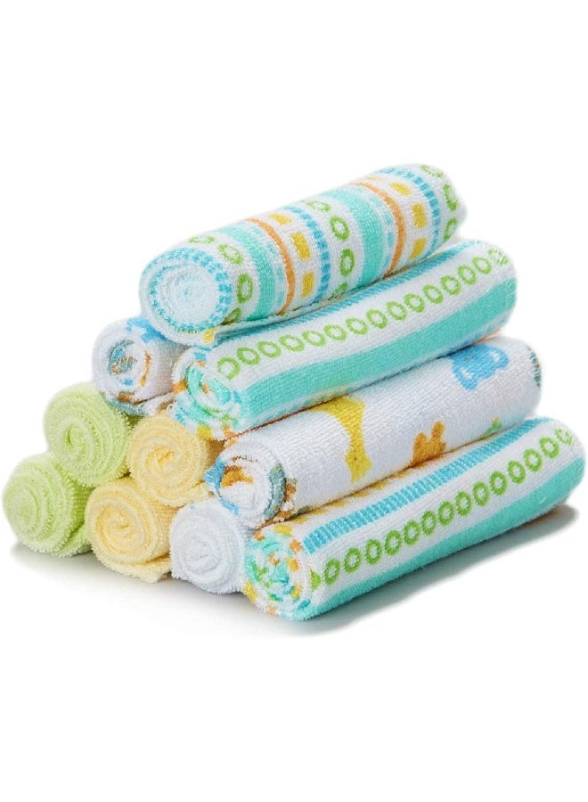 Spasilk مجموعة 10 قطع من مناشف تيري الناعمة - خطوط صفراء - Image 1