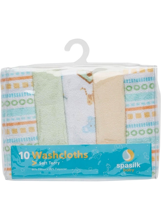 Spasilk مجموعة 10 قطع من مناشف تيري الناعمة - خطوط صفراء - Image 3