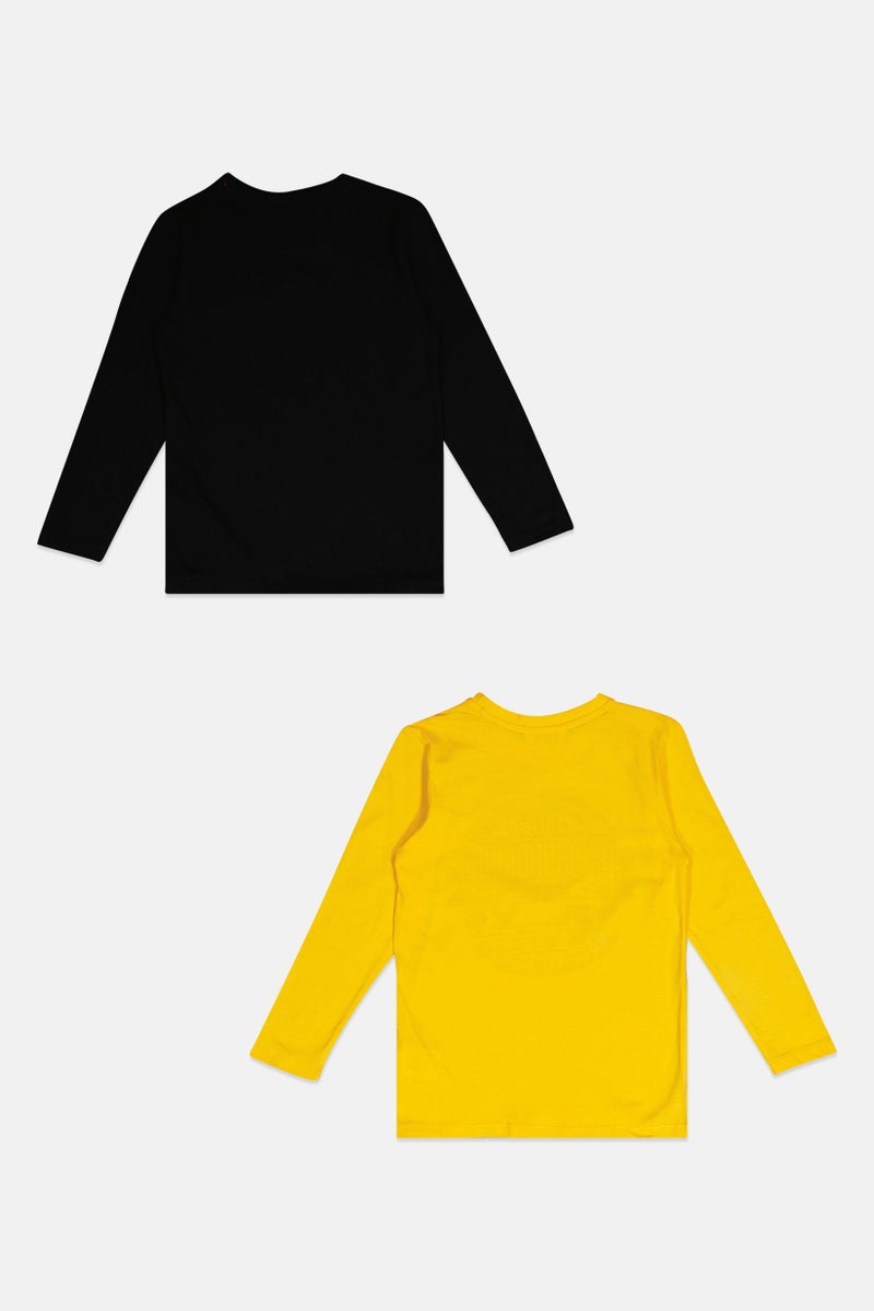 Hamleys Kids Boy 2 Pieces Crew Neck Long Sleeve Graphic Print T-Shirt, Multicolor - Image 2