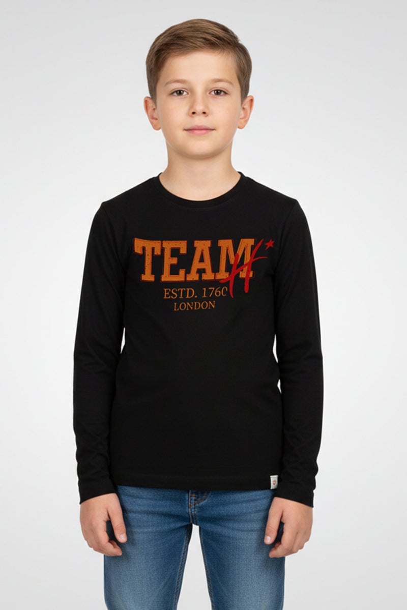Hamleys Kids Boy 2 Pieces Crew Neck Long Sleeve Graphic Print T-Shirt, Multicolor - Image 1