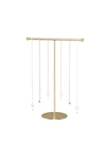 Julysky Necklace HolderNecklace Organizer for WomenJewelry StandNecklace Display Stand for SellingNecklace and Bracelet Hanger Golden - Image 1