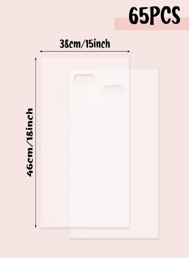 KEEPARTY 65PCS Clear Plastic Bags With Handles 15"x18" Perfect for Retail and Merchandise Clear Gift Bag for Boutiques and Small Businesses Gift and Trade Show Thank You Bags - Image 2