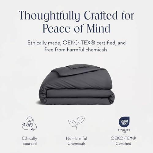 Brooklinen Luxury Percale Duvet Cover – 100% Cotton, Cool, Crisp, Extra-Long Corner Ties, Button Closure, Soft & Breathable – Machine Washable, Duvet Cover King/California King Bed Sizes (Slate) - Image 4