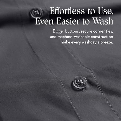 Brooklinen Luxury Percale Duvet Cover – 100% Cotton, Cool, Crisp, Extra-Long Corner Ties, Button Closure, Soft & Breathable – Machine Washable, Duvet Cover King/California King Bed Sizes (Slate) - Image 5