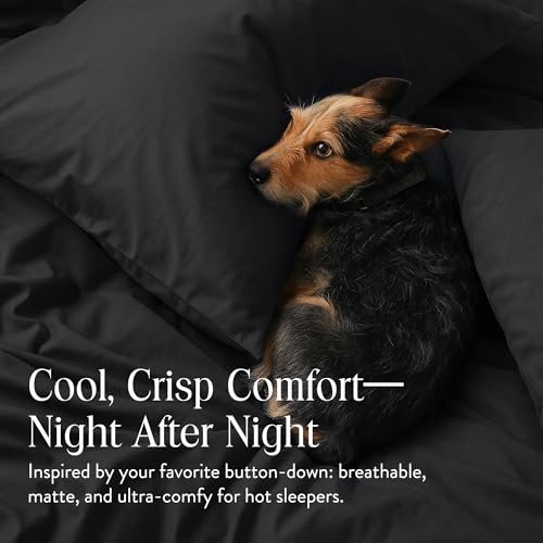 Brooklinen Luxury Percale Duvet Cover – 100% Cotton, Cool, Crisp, Extra-Long Corner Ties, Button Closure, Soft & Breathable – Machine Washable, Duvet Cover King/California King Bed Sizes (Slate) - Image 2